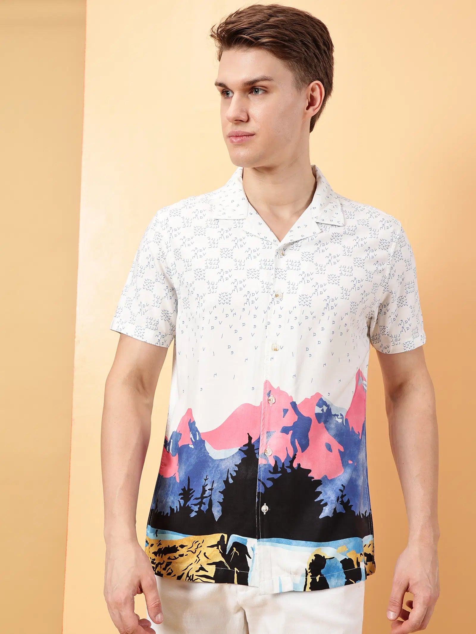 Valen Men's Printed Causal Shirt