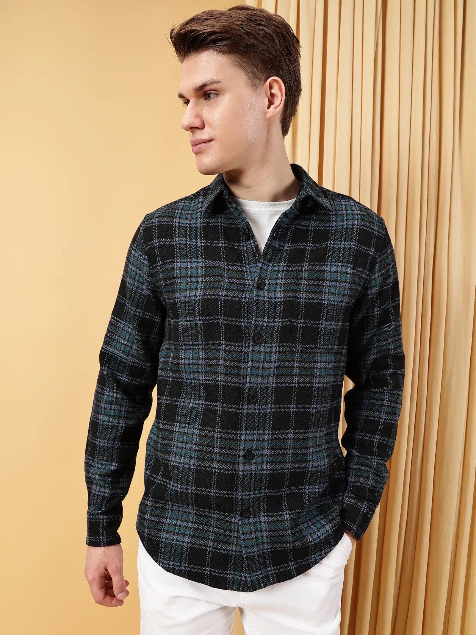 Valen Men's Checked Causal Shirt