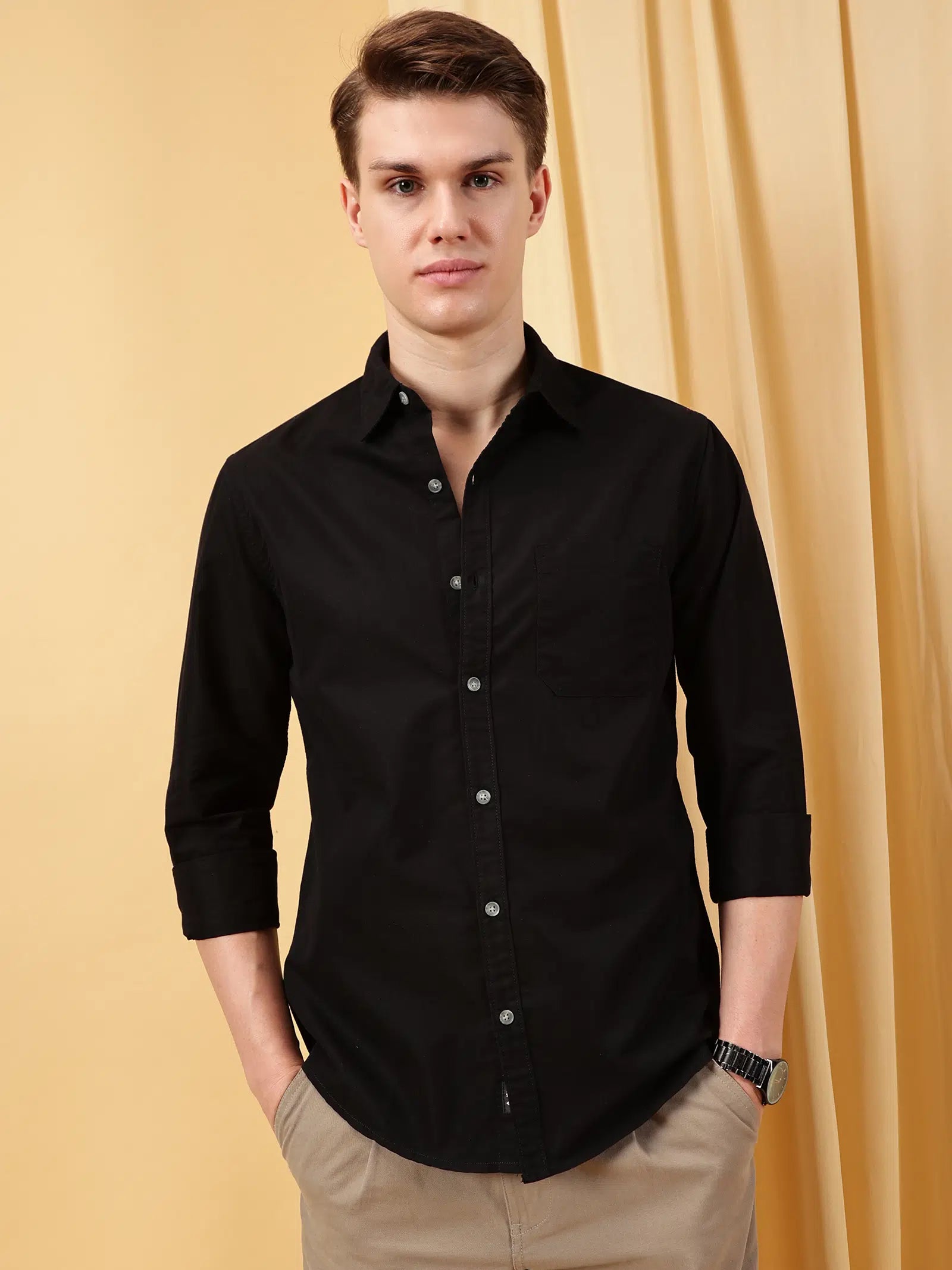 Valen Men's Soild Causal Shirt