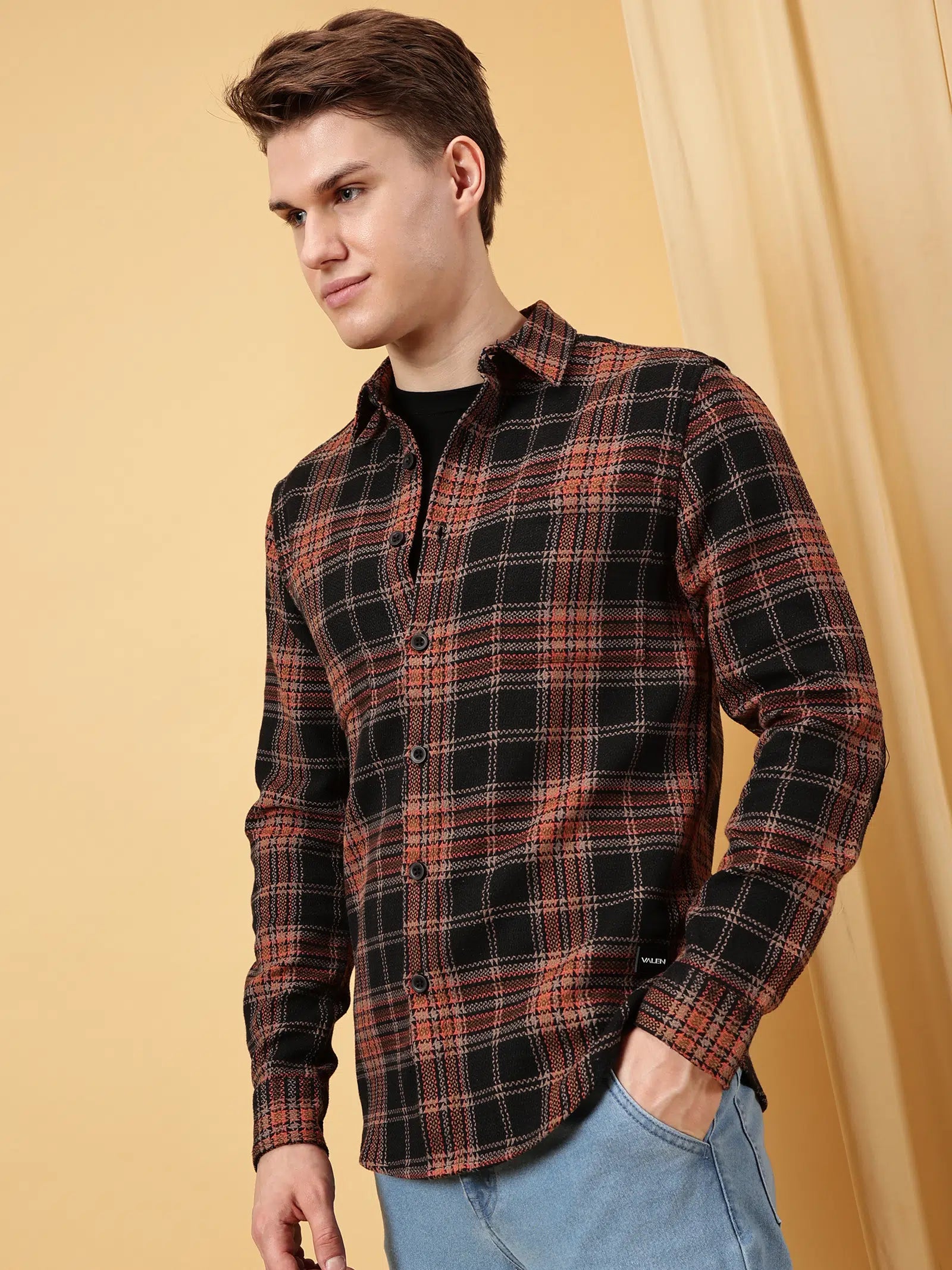 Valen Men's Checked Causal Shirt