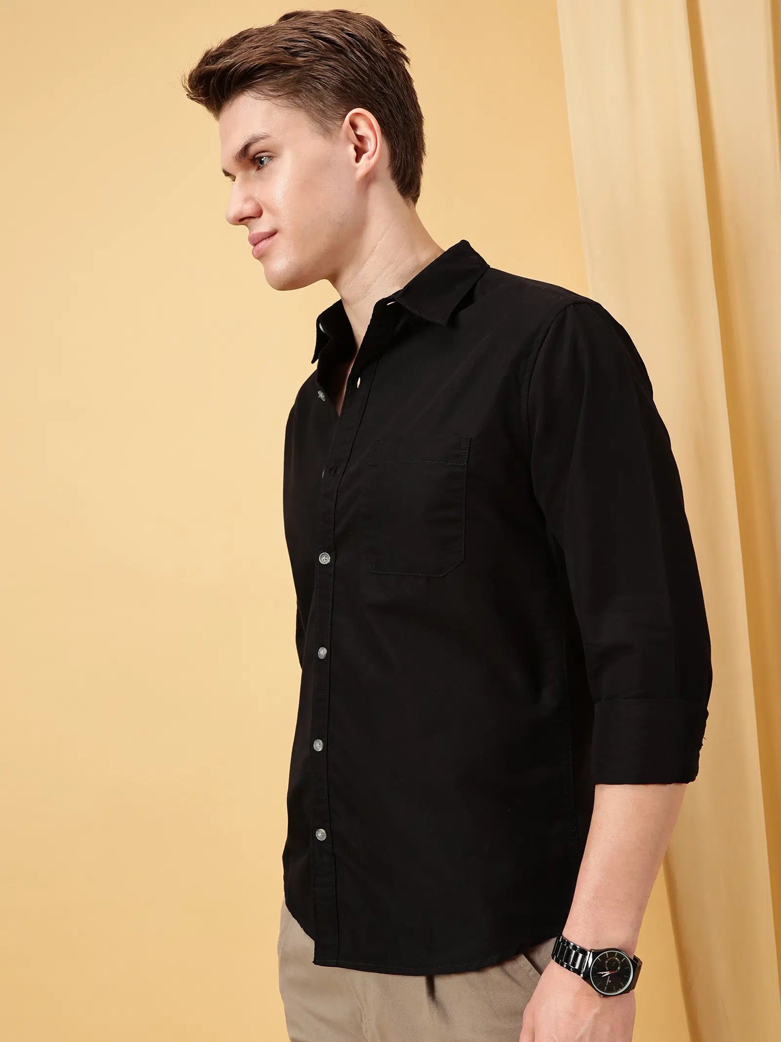 Valen Men's Soild Causal Shirt