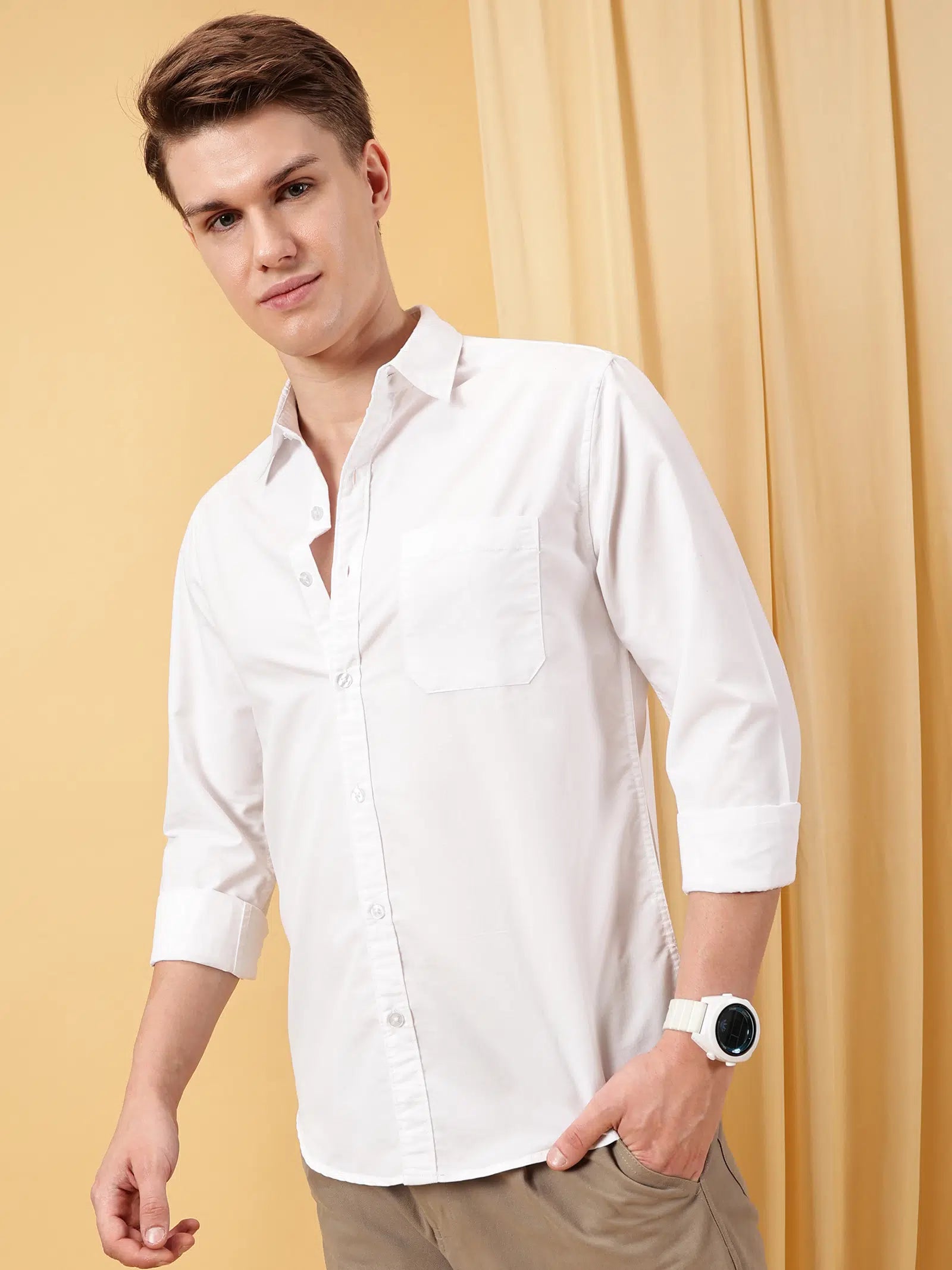 Valen Men's Soild Causal Shirt