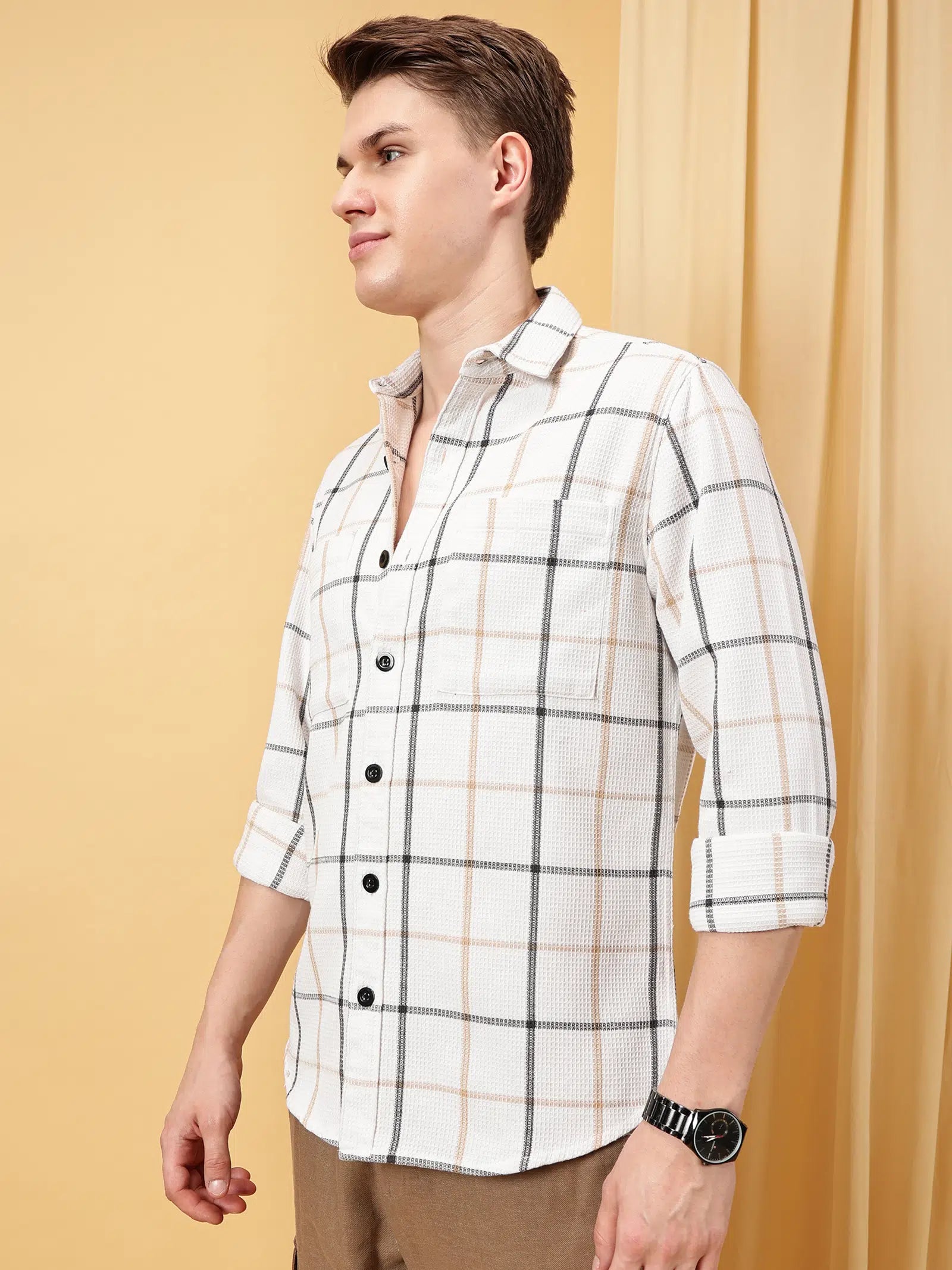Valen Men's  Checked Causal Shirt